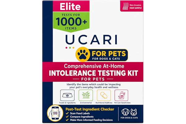UCARI Pet Sensitivity Test | Screens for 1000+ Intolerances | Food & Environment Analysis | Painless Home Test Hair Sample Me