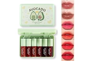 SULILY 6 Colors Lip Tint Stain Set, Korean Lip Gloss Plumping Mini Liquid Lipstick, Multi-use Lip and Cheek Tint,Waterproof&Long Lasting,Natural Lip Stain Non-Sticky,Vivid Color (Avocado)