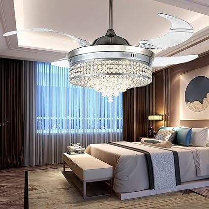 Rs Lighting 42 Crystal Silver Ceiling Fan Light 32w 3 Light