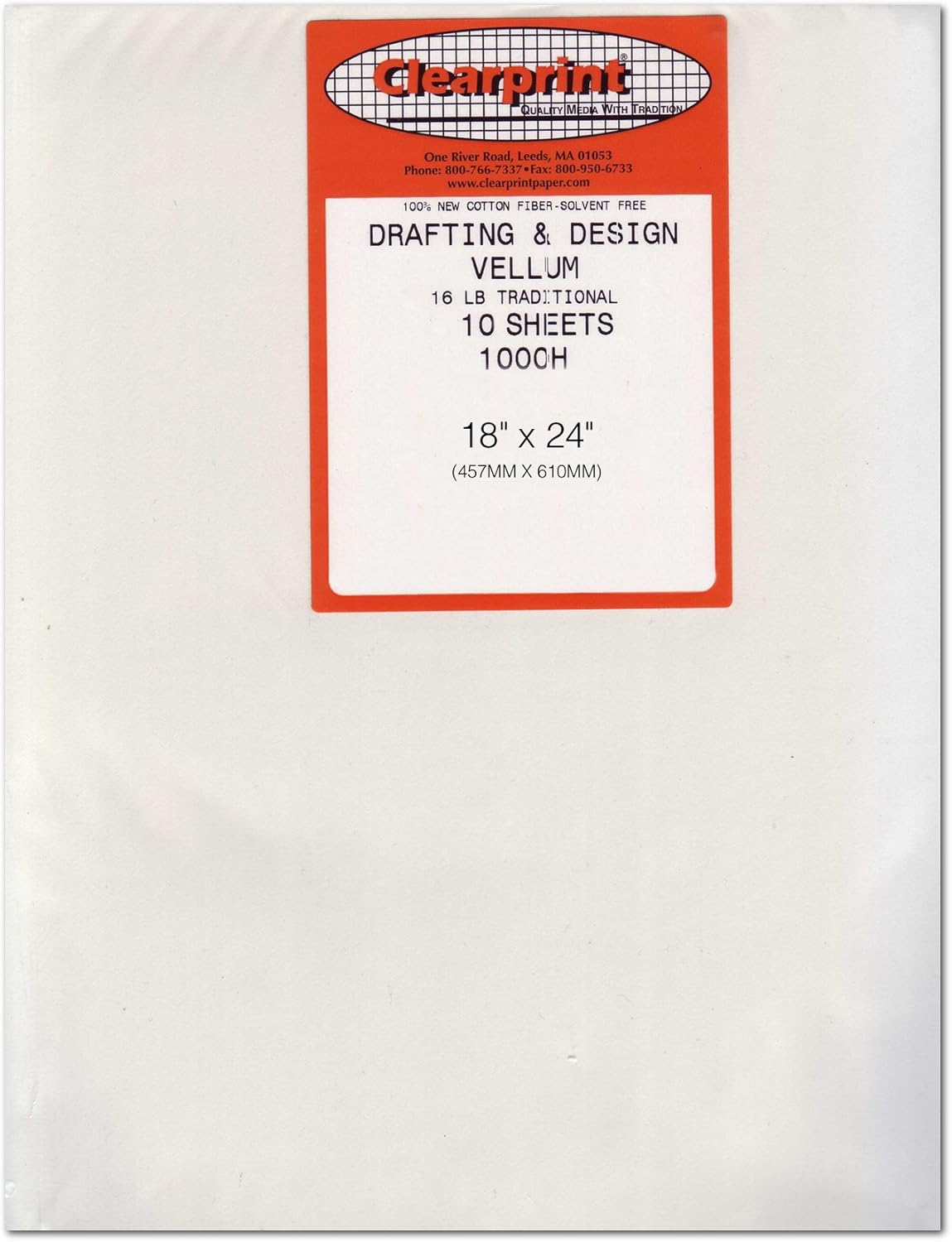 Clearprint 1000H Series 18 x 24 Inches Unprinted Vellum, 10-Sheet Pack (CP10201222) : Storybook Sketch Pads : Office Products