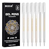 BOXUN Premium 3 Colors Gel Pen Set - White, Gold