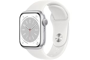 Apple Watch Series 8 [GPS, 41mm] - Silver Aluminum Case with White Sport Band, M/L (Renewed)