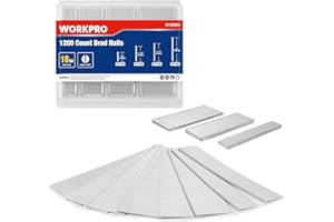 WORKPRO 1200 Count 18 Gauge Brad Nails, (2＂,1-1/2＂,1-1/4＂,3/4＂), Universal Brad Nail Gun Nails for Pneumatic & Electric Brad Nailers