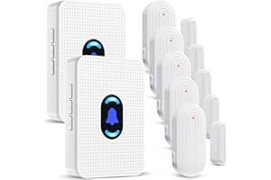 Door Chime, Daytech Wireless Door Sensor Chime 800ft Range Door Entry Chime with 20 Chimes 5 Adjustable Volume Mute Mode LED Indicator Door Open Chime for Business/Home When Entering, Door Open Alert