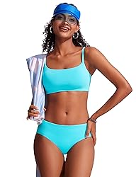 CRZ YOGA Bikini Bottoms for Women Mid Rise Full