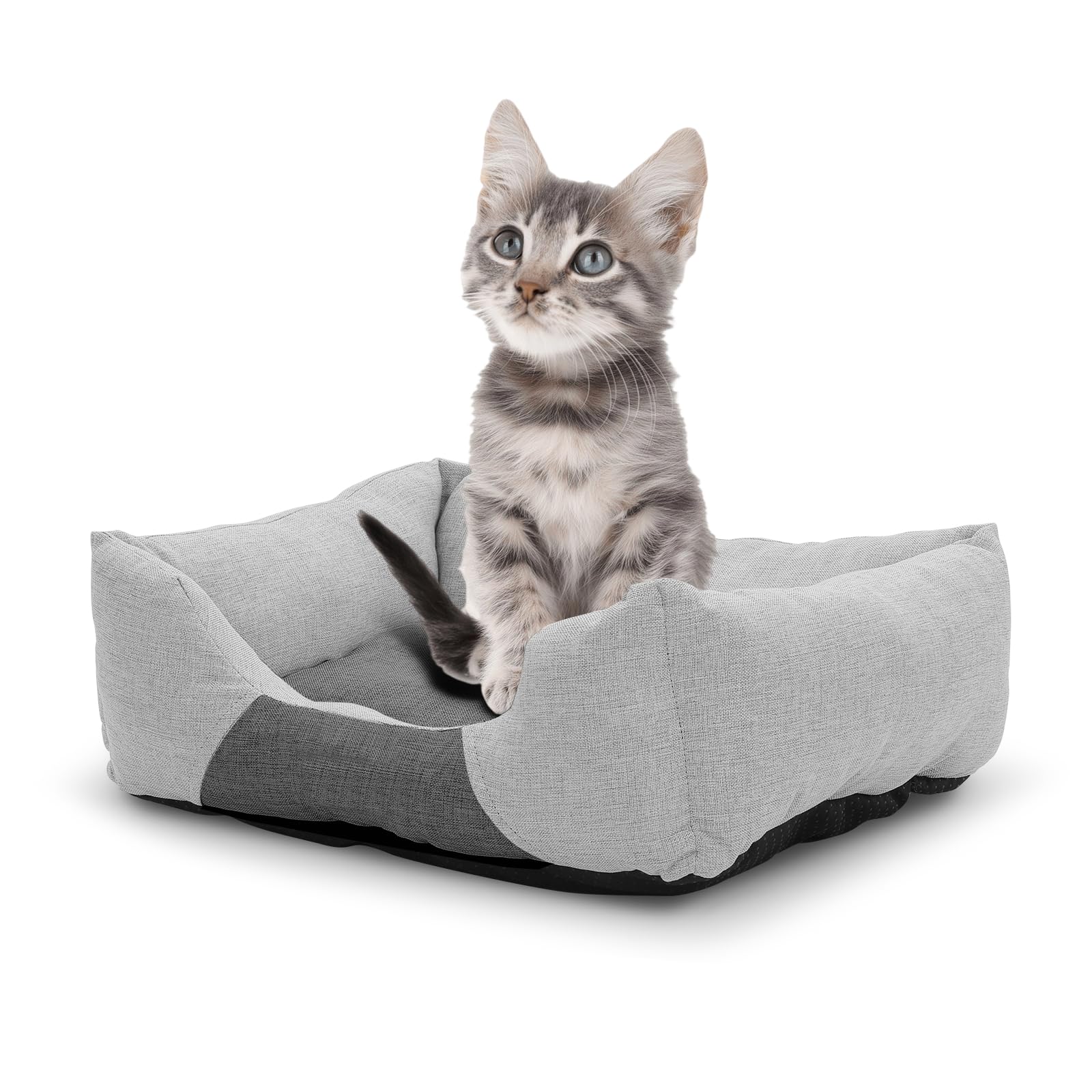 Photo 1 of Athena Collection Small Dog Bed, 20 Inches Washable Dog Bed for Small Dogs Puppy Cats Pets, Cozy Soft Warming Fabric with Nonskid Bottom, Grey
