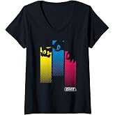 Womens Sonic the Hedgehog - Vertical Screen V-Neck T-Shirt