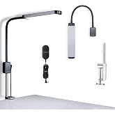 GLAMCOR Reveal Light Kit for Lash Extensions, Manicure and Pedicure, Light with Table Mount Clamp (Grey)