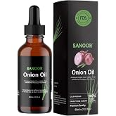 SANOOR Pure Red Onion Hair Oil for Women &amp; Men, Hair and Scalp Massage &amp; Growth Oil for Dry, Dull &amp; Frizzy-Feeling Hair, Pre-Wash Conditioning Oil for Softness, Smoothness, Shine, 60 ml