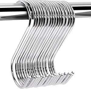 30 Pack ESFUN 3.5 inch Heavy Duty Metal S Hooks Steel S Hooks Plants Hanging Hangers for Kitchen Pans Pots Bags Purse Jeans Jewelry Towels
