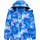 GQDSZ Boy's Waterproof Ski Jacket, Warm Fleece Lined Winter Snow Windproof Jackets, Hooded Ski Coat