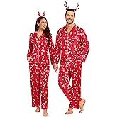SWOMOG Couples Satin Pajamas Set Womens & Mens Matching Silk Long Sleeve Sleepwear 2 Piece Button Down Pjs Set Lounge Set