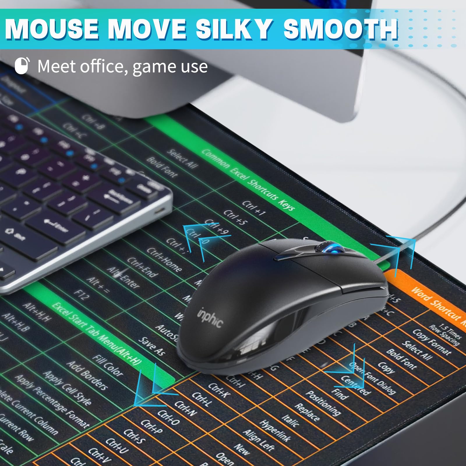 Mua CSCPNRA Excel Cheat Sheet Desk Pad - Large Office Mouse Pad (27.5 ...