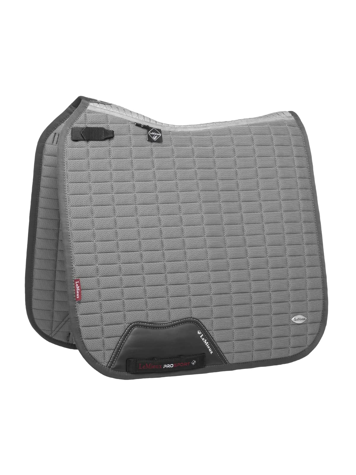 LeMieux Dressage Self-Cool Square Saddle Pad - Saddle Pads for Horses - Equestrian Riding Equipment and Accessories (Polar Grey - Large)