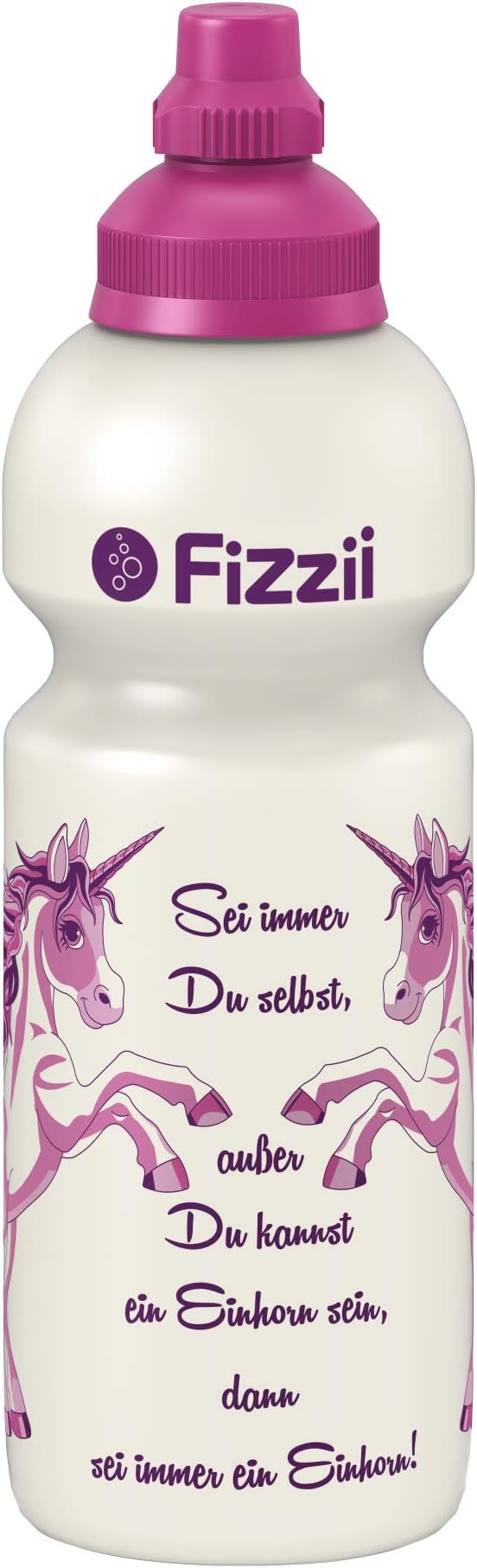 FizziiPop 600 Plastic Bottle Leak-proof at Fizzy, Non-toxic, Dishwasher Safe, Unicorn, 600 ml