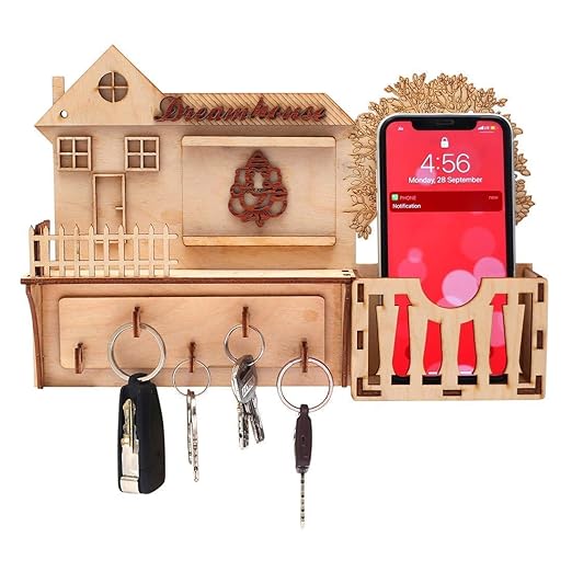 PERFECT ENTERPRISE Premium Home Shape Wall Hanging Keys with Key Holder