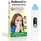 AYHDRN Eustachian Ear Pressure Balancer, Tinnitus Relief for Ringing Ears | Air, Dive and Altitude Use | Safe Ear Relief | White