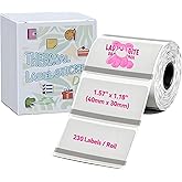Flenvo Transparent Pink Thermal Label Paper, 40x30mm (1.57"x1.18"), 230 Labels/Roll, Self-Adhesive Color Labels for Barcode, Address, Gift & Organization, Compatible with M110/M120/M220/M250 Printers