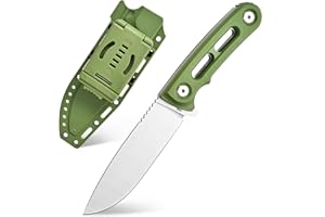Gtkii GTK4 Fixed Blade Knife AUS-8 Steel Blade Nylon Fiberglass Handle Full Tang EDC Tool Knifes for Outdoor Camping Survival Adventure(green)