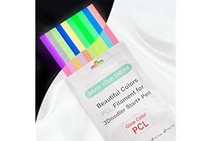 Kretrum Glow in The Dark 3D Doodler Pen Refills for 3Doodler Start+ 3D Pen 2.5mm PCL Filament Refills Packs 10 Colors Glow Fi