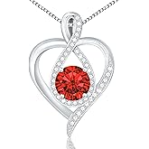 Yuelove 925 Sterling Silver Infinity Heart Necklace for Women, Rhodium Plated Cubic Zirconia Pendant Gift for Girlfriend Wife Mom - Anniversary Valentine's Day Birthday Present with Elegant Gift Box