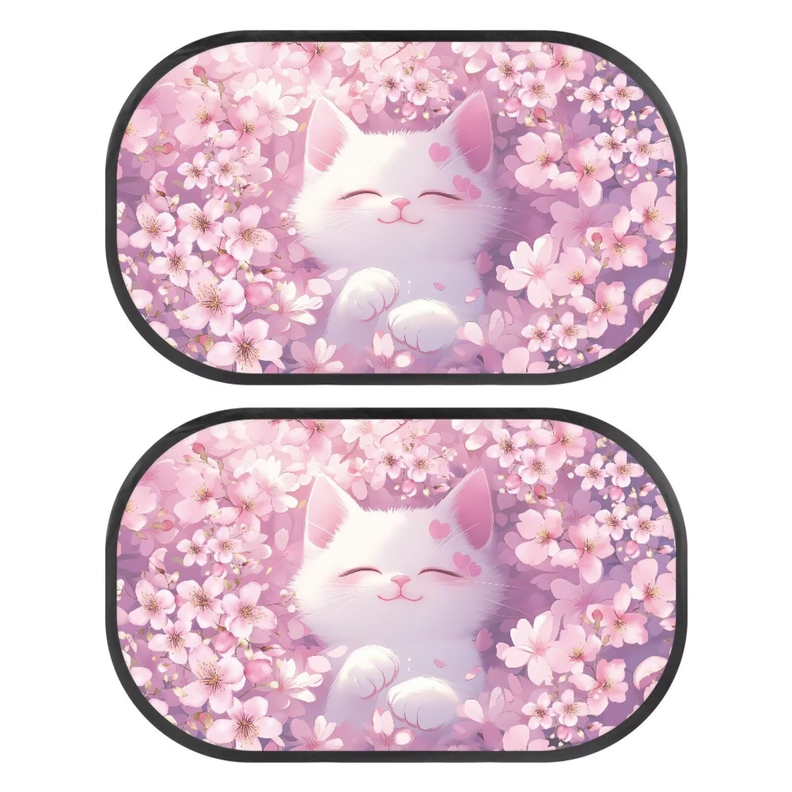 Photo 1 of Dreaweet 2 Pack Car Window Shades for Side Window Pink Cherry Blossom and Cat Pattern Baby Car Window Sun Shade Foldable Sun Visor Universal UV Protection Sunshade for SUV Sedan Trucks