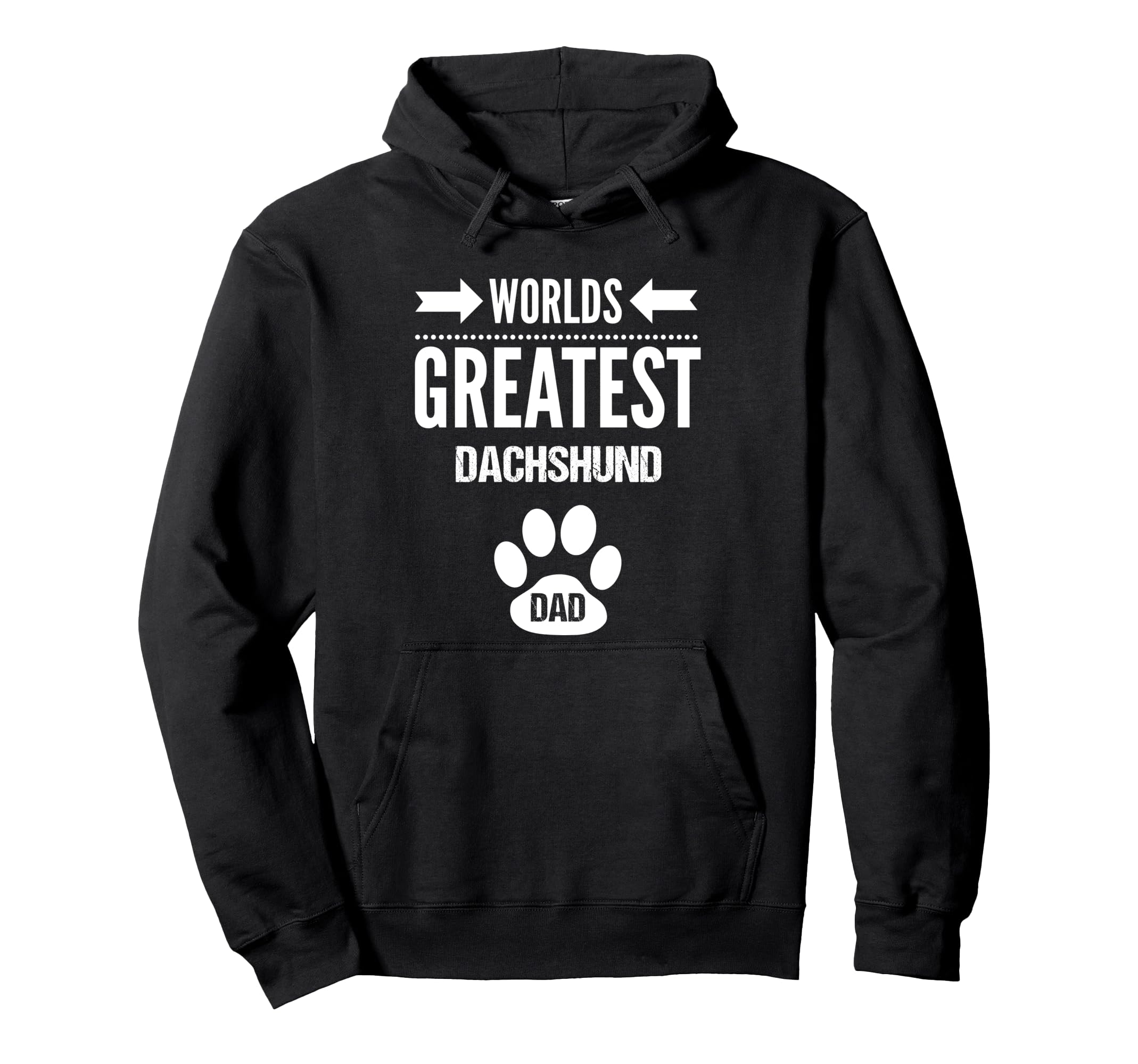 Worlds Greatest Dachshund Dog Dad Paw Print Pet Love Father Pullover Hoodie