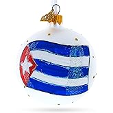 Flag of Cuba Glass Ball Christmas Ornament 3.25 Inches (Made in Ukraine)