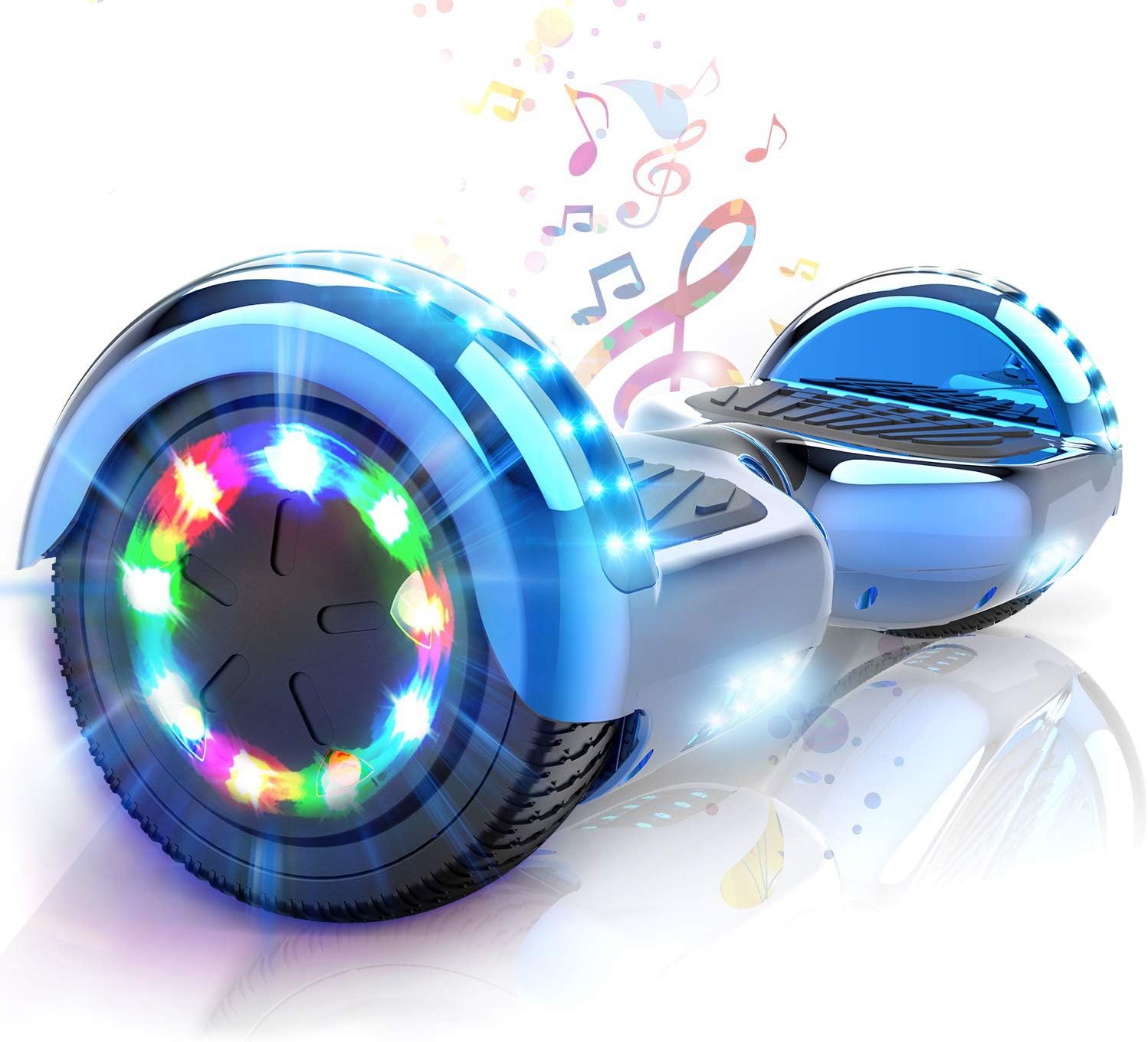 COLORWAY Self Balancing Scooter 6.5 inch - Hoverboard Electric Scooter - Bluetooth Speaker LED lights & Powerful Motor Gift for Kids