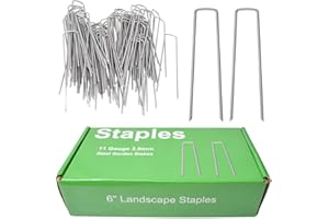 Mysit 100x 6-Inch Galvanized Ground Garden Grass Stakes Pins, Lawn Landscape Weed Fabric Staple Heavy-Duty 11 Gauge Anti-Rust Steel Sod Anchor Securing Pegs, 6INCH-100PCS-W