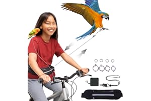 LAMIARAGA Hands-Free Bird Harnesses Suitable for Cycling and Driving Outdoors and Belts self-retracting Fanny Pack Bird Leash suirtable for Parrots Conures Cockatiels