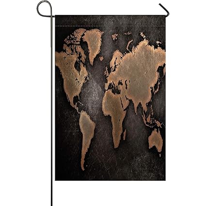 Amazon Com Hilariousm Vintage World Map Rustic Garden Flag