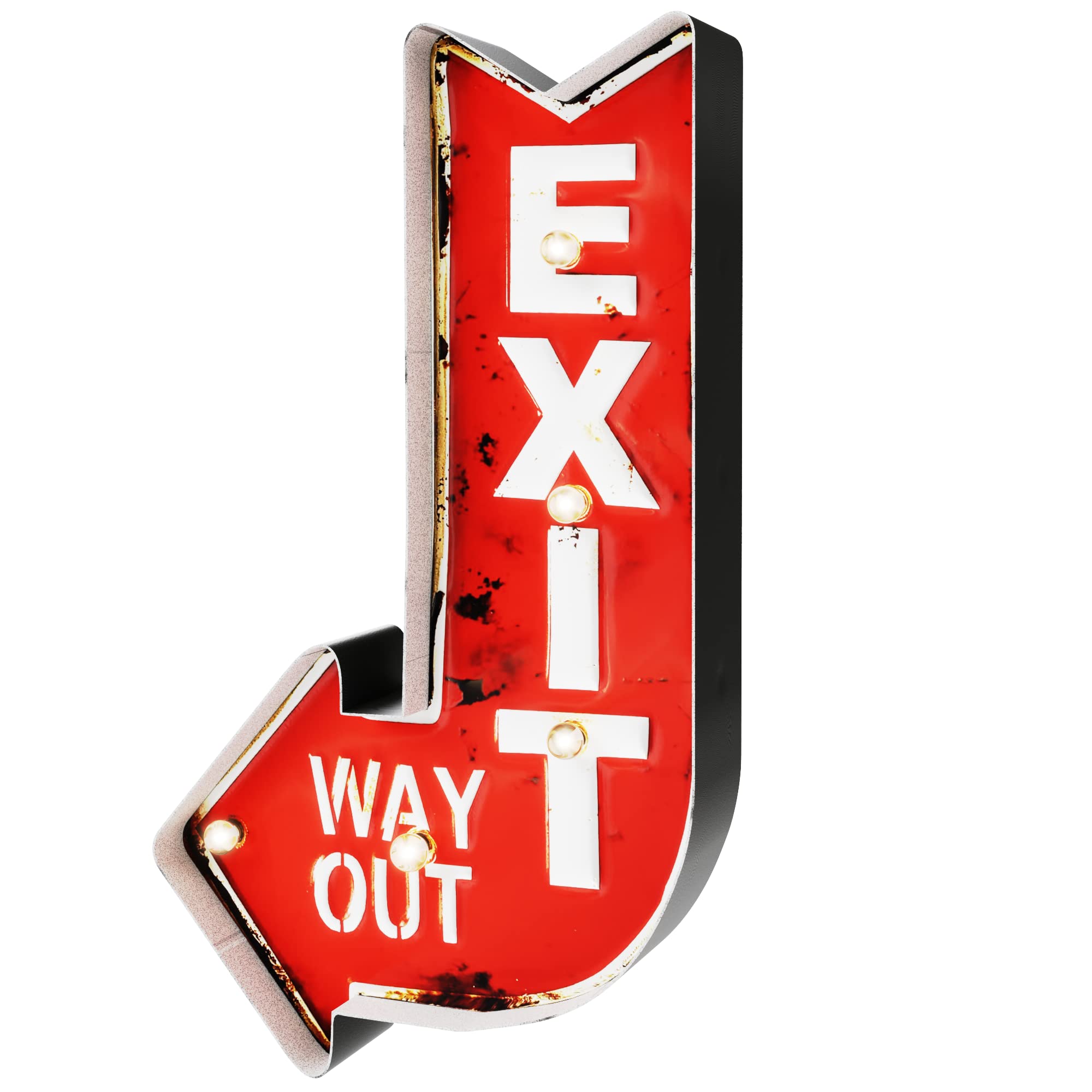DiiliHiiri Vintage Metal Light Outlet Plaque for Home Decoration Retro Sign for Home Restaurant Cafeteria Bar Exit