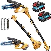 Snoonwee Cordless Pole Saw & Mini Chainsaw, 2-in-1 Lightweight Electric Pole Saw for Tree Trimming, Battery Powered with Brushless Motor, 2x2.0Ah Batteries (SN3014)