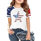 Ithalt Boys Girls USA Shirts Kids 4th of July Shirts American Flag Tshirt Patriotic Top Independence Day Outfit 5-13y