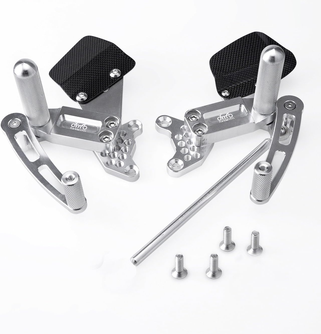 Kawasaki ZX6R 1998-2002 Silver Danmoto Billet Rearsets