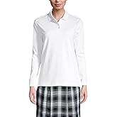 Lands' End School Uniform Women's Long Sleeve Feminine Fit Interlock Polo Shirt
