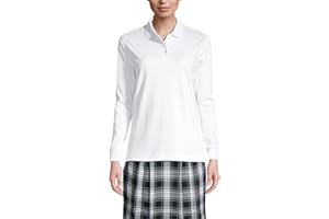 Lands' End School Uniform Kids Long Sleeve Interlock Polo Shirt