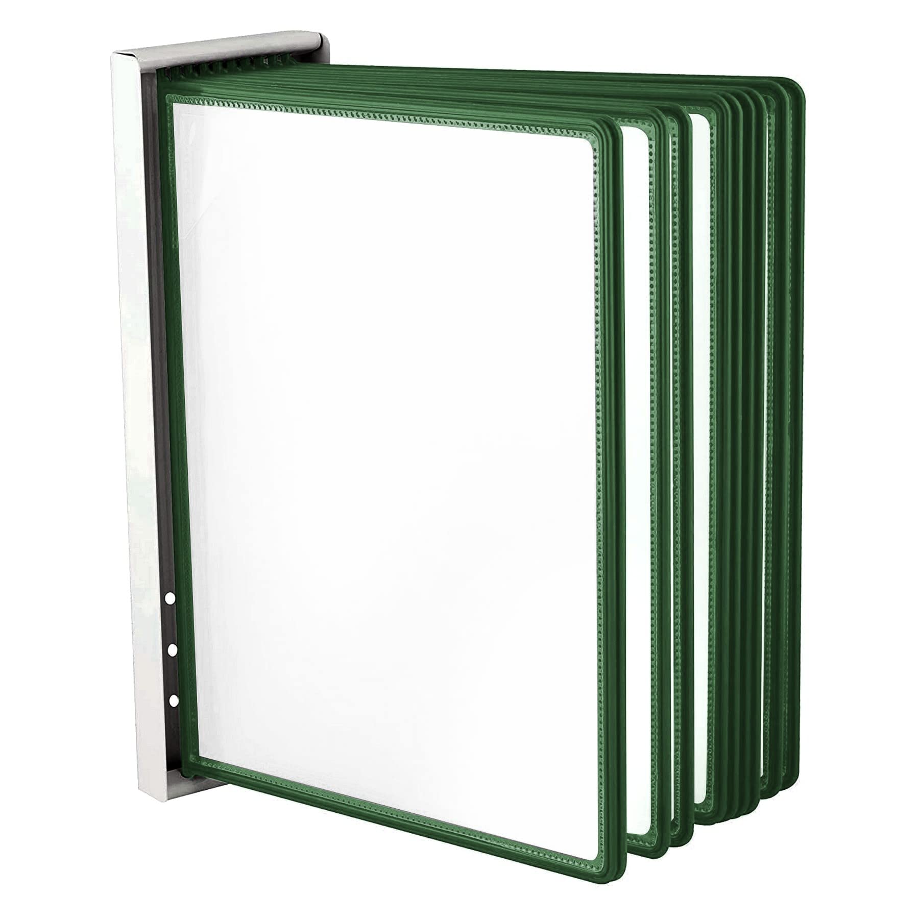 LEVIATAN | Wall Display Board System | Wall Lectern | Document Organiser | Consultation and Presentation Documents | Plastic Case for Papers | Includes 10 Display Panels | Size: A4 | Colour: Green