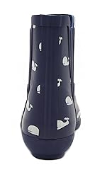 LONDON FOG Womens Piccadilly Rain Boot Navy Whales