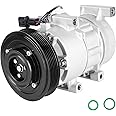 AC Compressor and A/C Clutch Fits for Hyundai Accent 1.6 1.6L 2012 2013 2014 2015 2016 2017, for Kia Rio 1.6 1.6L 2012-2017, Automatic Temperature Control only (no Manual), DVE12 Style, CO 20765C
