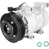 AC Compressor and A/C Clutch Fits for Hyundai Accent 1.6 1.6L 2012 2013 2014 2015 2016 2017, for Kia Rio 1.6 1.6L 2012-2017, Automatic Temperature Control only (no Manual), DVE12 Style, CO 20765C