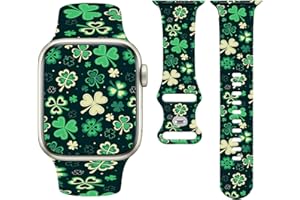 Rvciby Clover Sport Band Compatible with Apple Watch Band 38/40/41/42/44/45/49mm Women Men,Holiday Soft Silicone Stylish Wate