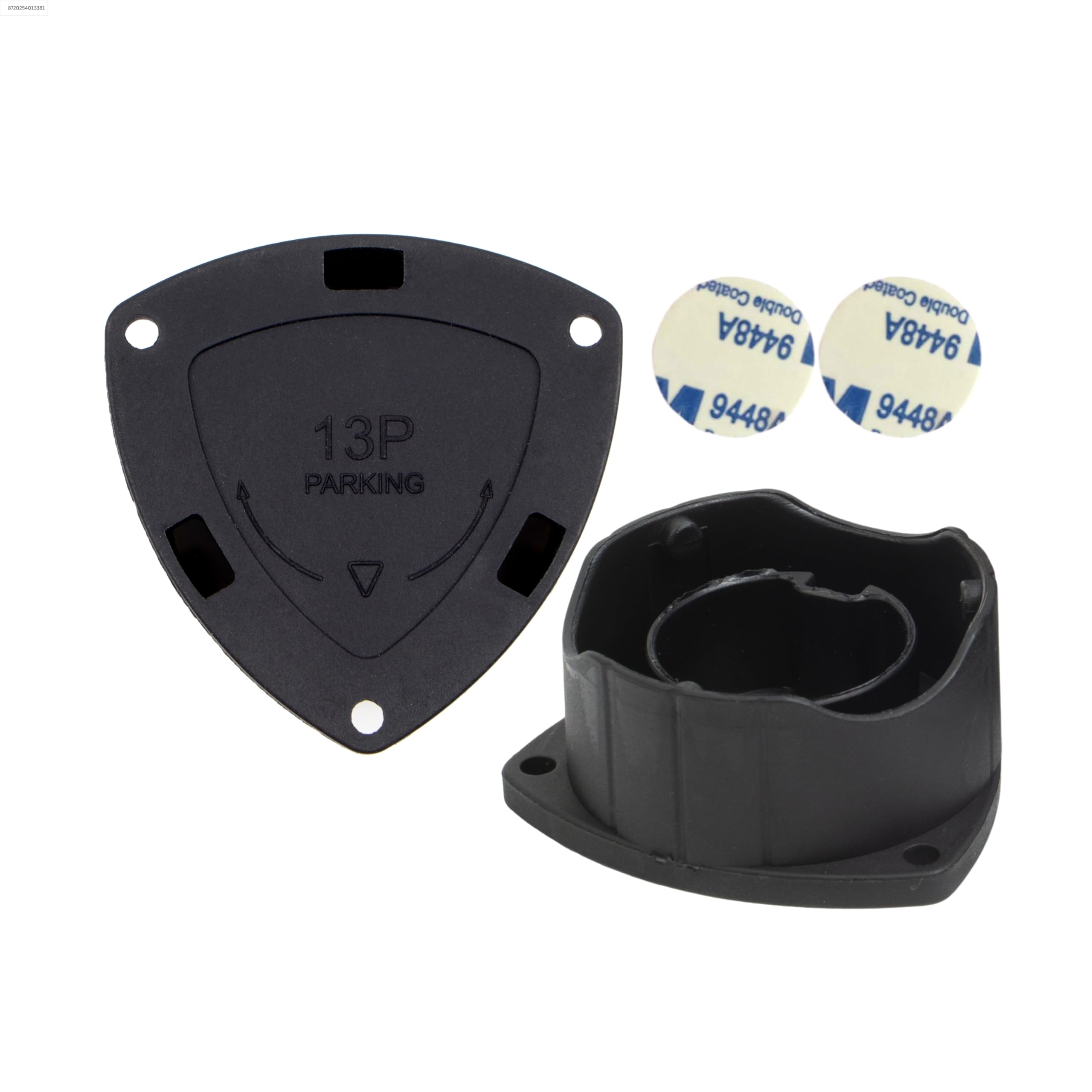 Parking Cover for 13 Pin Trailer Plug, 2 Pack + 2 x Adhesive Pads, Dirt and Moisture protection, for 7 to 13 Pin Electric Adapter and 13 Pin Plug, Trailer to Car Connector, Rain Cover