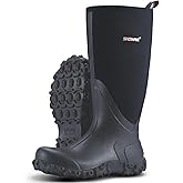 Showave Rain Boots for Men Waterproof Insulated Rubber Neoprene Boots Heavy-duty Mud Boot for Farming Raining Fishing Gardening Yard Work