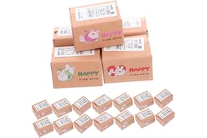 VICASKY 50pcs Mini Express Box Doll House Dollhouse Miniature Packaging Boxes Light Brown Paper