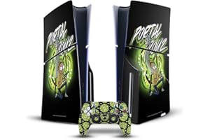 Head Case Designs Officially Licensed Rick And Morty Portal Boyz Graphics Vinyl Sticker Gaming Skin Decal Compatible With Sony PlayStation 5 PS5 Slim/Pro Disc Edition Console & DualSense Controller