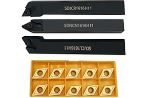GBJ 5/8" SDJCR + SDJCL+ SDNCN1616H11 + 10PCS DCMT11T304/DCMT32.51 55° Carbide Inserts Turning Holders Lathe Turning & Profili