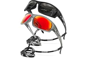 AWGSEE Polarized Sports Sunglasses for Men 100% UV Protection Wrap Around Unbreakable Sun Glasses for Fishing Driving