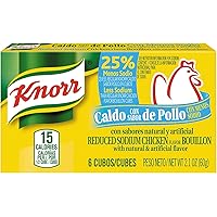 Knorr Cube Bouillon, Chicken Less Sodium, 2.1 oz, pack of 24